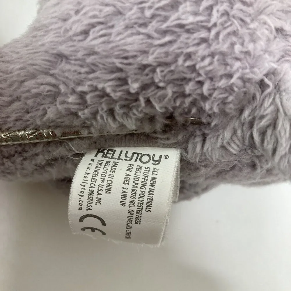 Lot of 2 KellyToy Gray Plush Elephants Baby Stuffed Animal White Pink Ear Cuddle